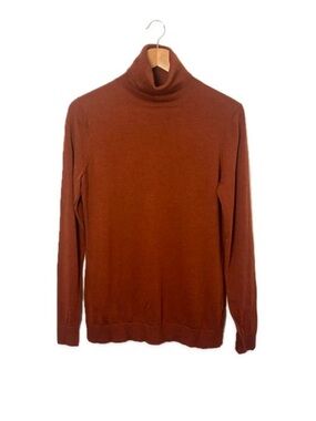 Pendleton 100% Merino Wool Turtleneck Sweater Rust Size L Soft Fall Classic